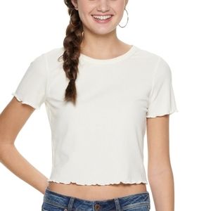 White Crop Top w/Tie-back | Sz XL